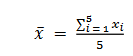 Mean Calculation formula